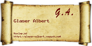 Glaser Albert névjegykártya